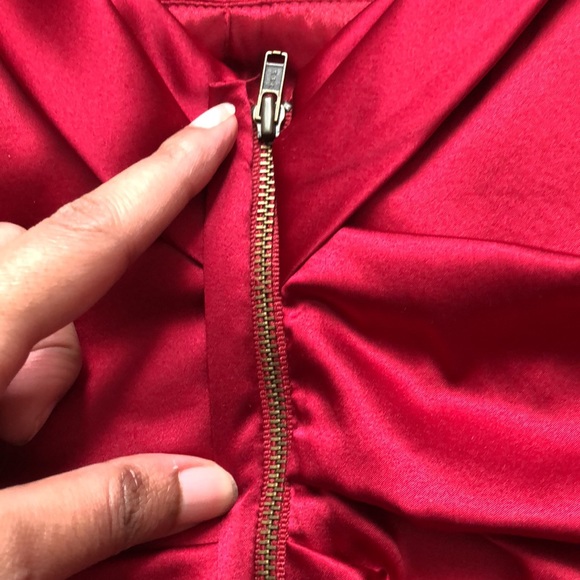 Express Silk Red Dress - Picture 4 of 8